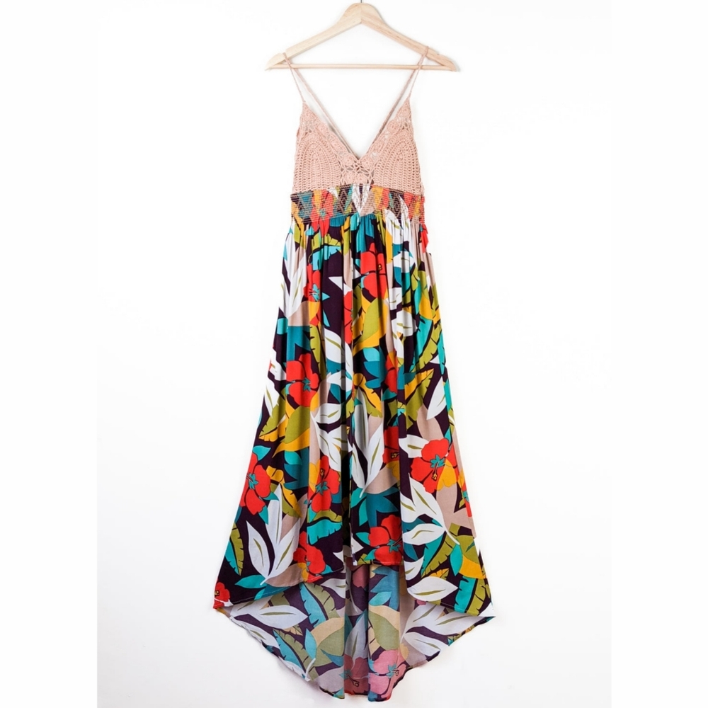 💜 EUC Astr Paola Tropical Crochet Dress
